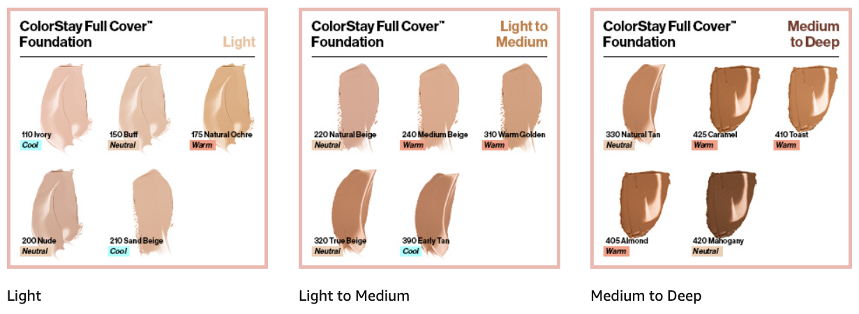 Revlon ColorStay Full Coverage Cream Foundation Makeup, Matte Finish