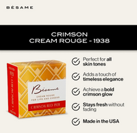 Besame Cosmetics Crimson Cream Rouge, Rose Pink (1959)