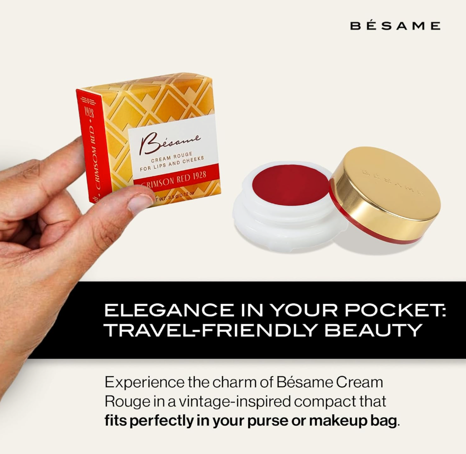 Besame Cosmetics Crimson Cream Rouge, (1976) Golden Peach