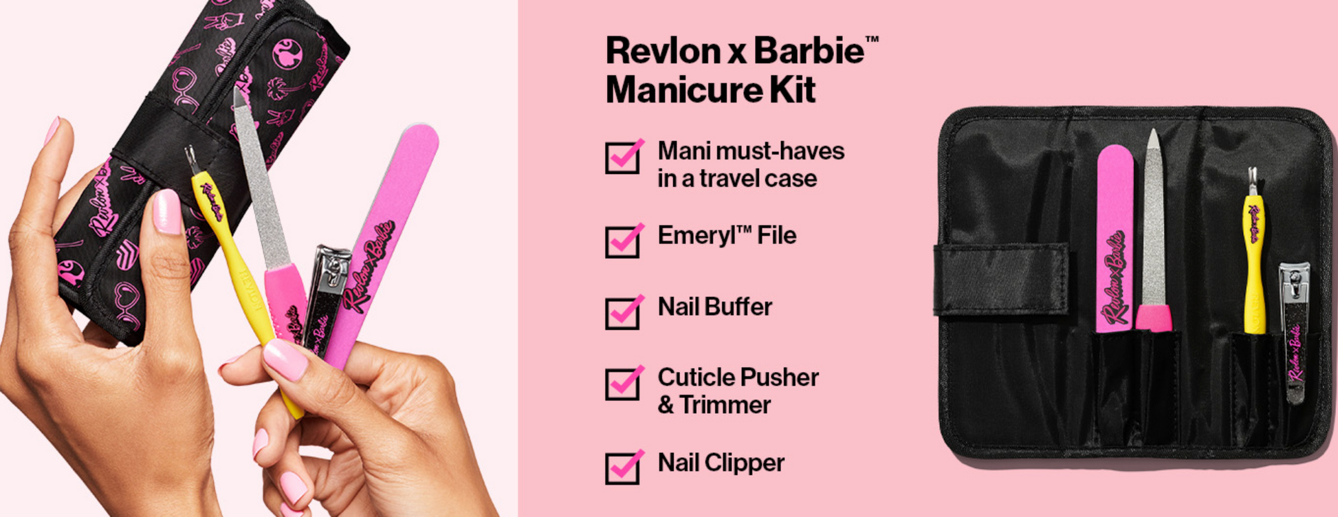 Revlon X Barbie Expert Nail File, Quickly Shape And Smooth Normal To Hard Nails (64434)