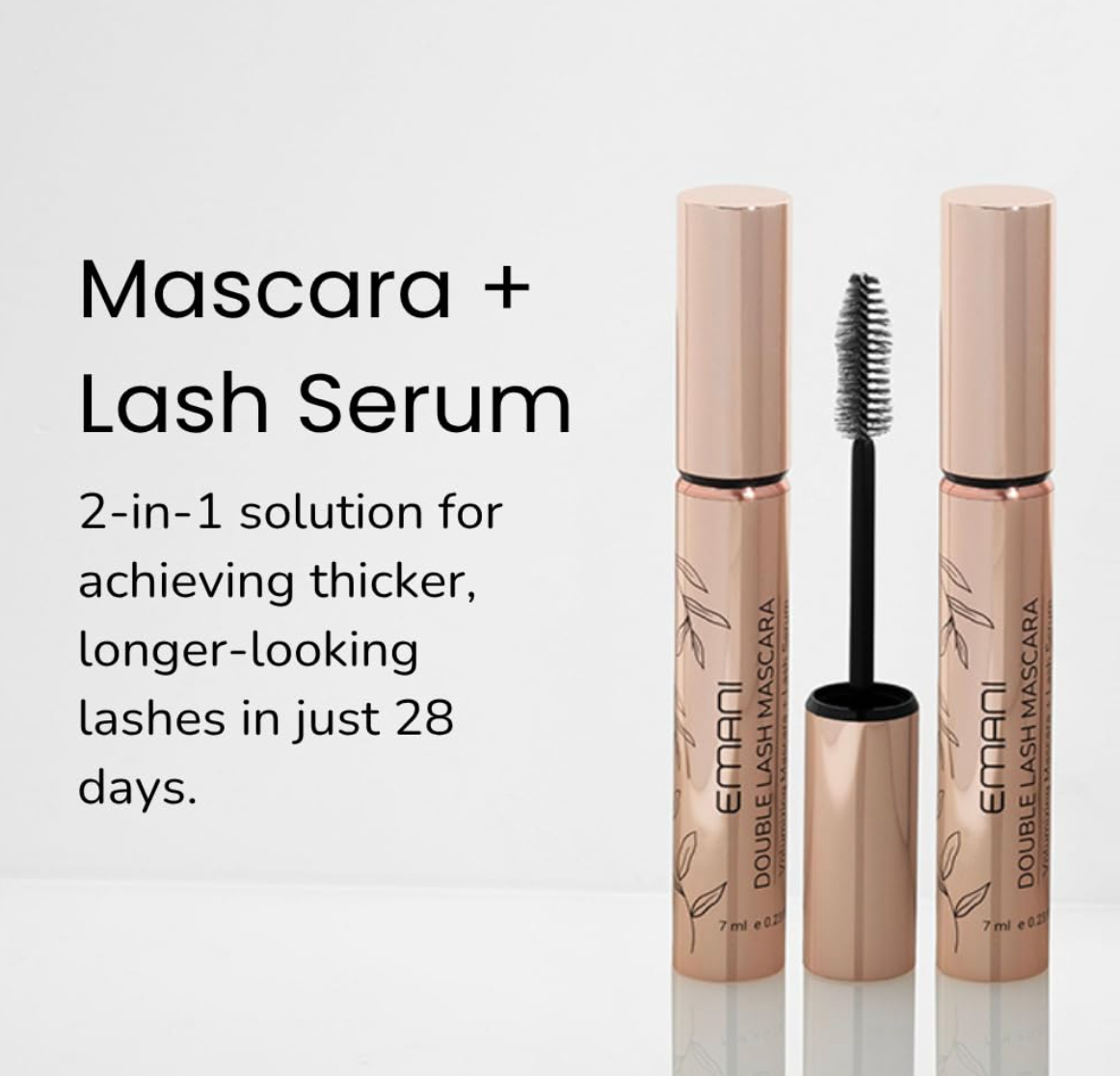 EMANI VEGAN COSMETICS Double Lash Mascara - Natural + Organic, Black