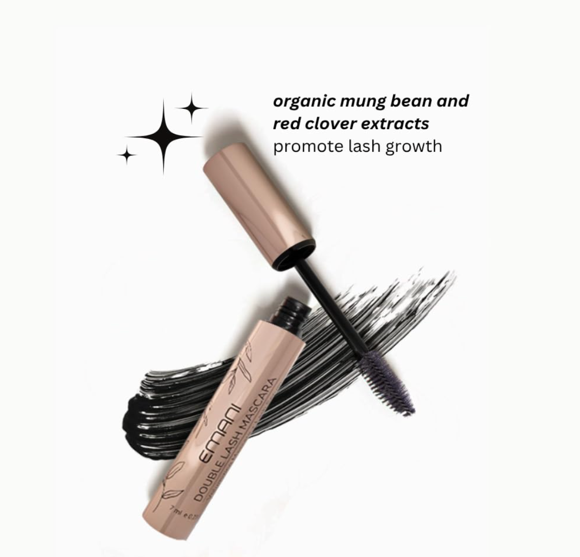 EMANI VEGAN COSMETICS Double Lash Mascara - Natural + Organic, Black