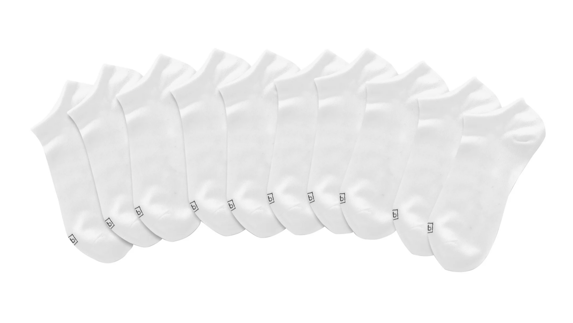 K Bell Women's No Show Sock - White (20-Pair)