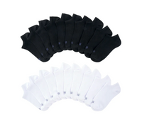 K Bell Women's No Show Sock - (Multi) Black/White (20-Pair)