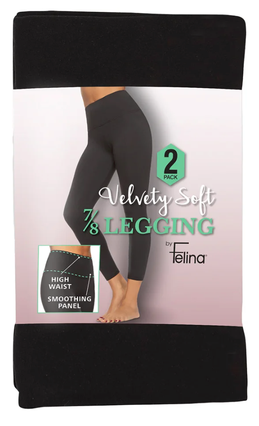 Felina Women's Velvety Soft Legging (2-pack)
