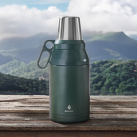 Manna Stack Stainless Steel Insulated Growler - 64 Oz - Green