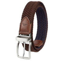 Tommy Bahama Men's Stretch Braided Reversible Belt, Navy/Brown
