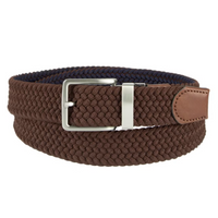 Tommy Bahama Men's Stretch Braided Reversible Belt, Navy/Brown