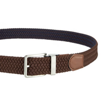 Tommy Bahama Men's Stretch Braided Reversible Belt, Navy/Brown