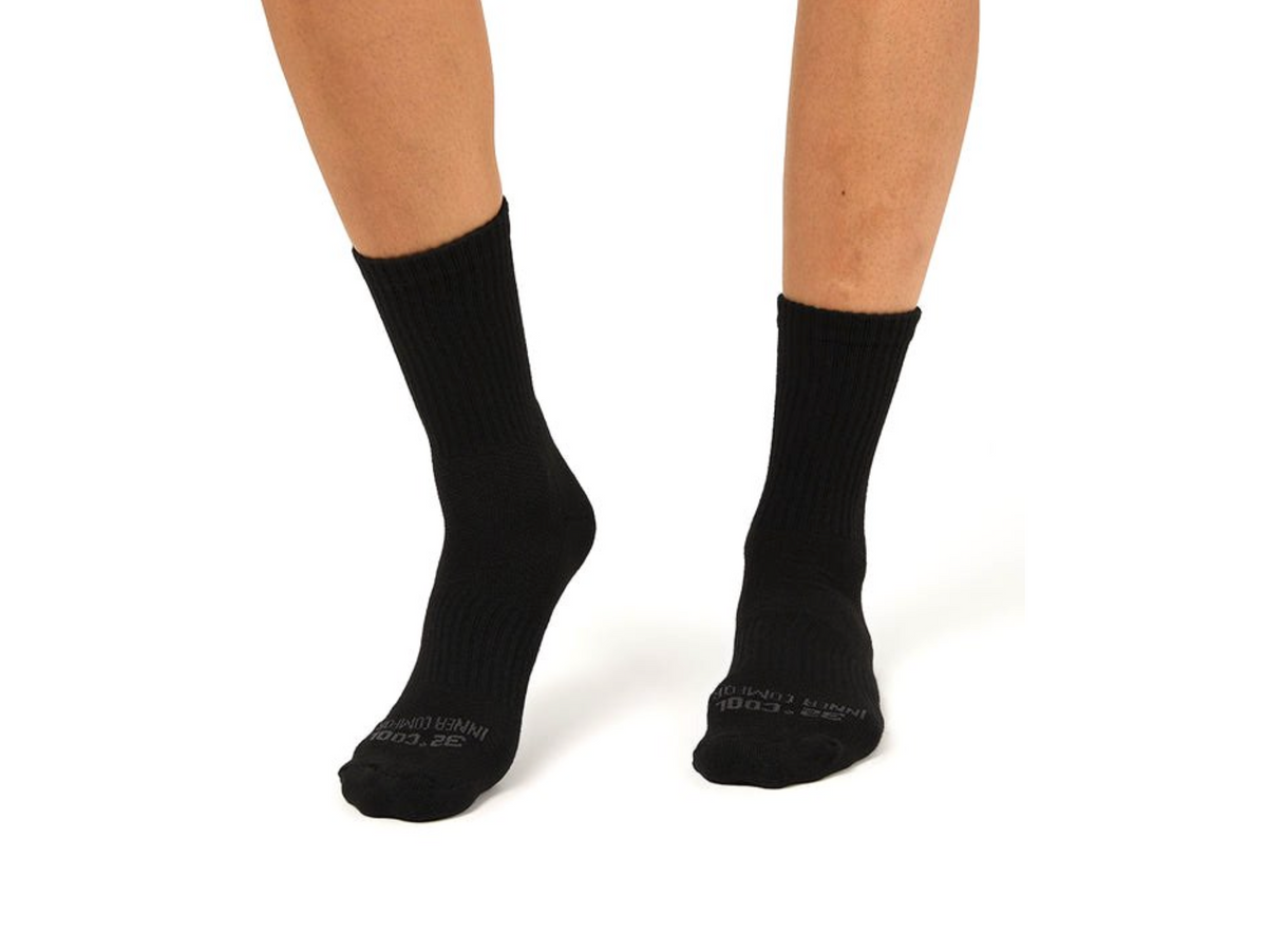32 Degrees Women's Cool Comfort Crew Socks, Black (5-Pack)