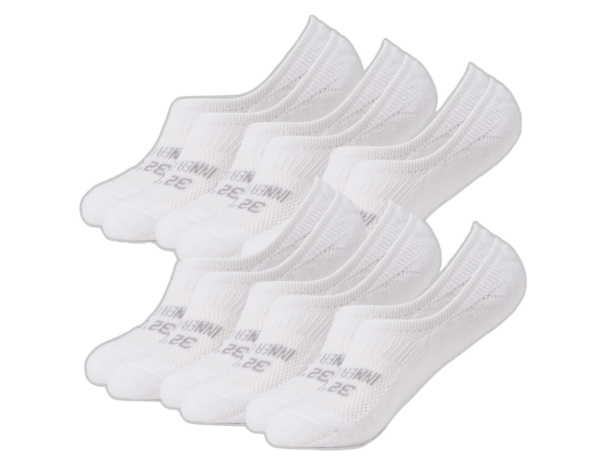 32 Degrees Women's Cool Comfort No-Show Socks, White (6-Pack)