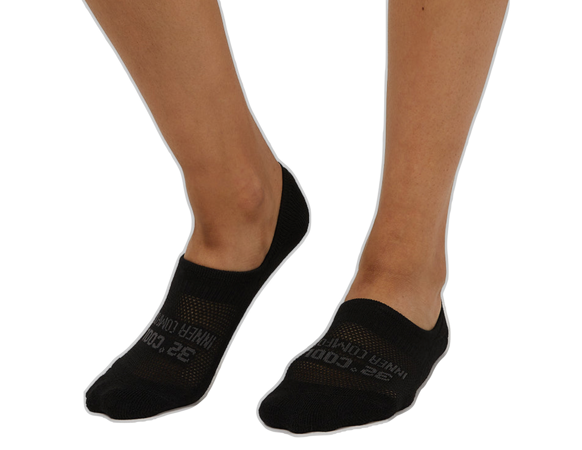 32 Degrees Women's Cool Comfort No-Show Socks, Black (6-Pack)