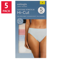 Carole Hochman Women's Midnight, Cotton stretch Hi Cut (5-Pack)