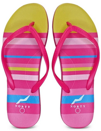 NORTY Womens Eva Flip Flop Sandal Stripes, Multi Stripe (22018B)
