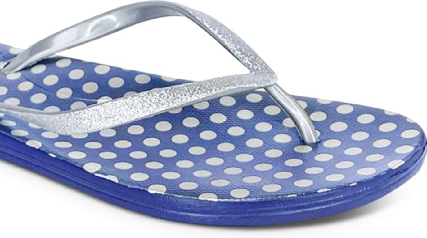 NORTY Womens Eva Flip Flop Sandal Stripes, Navy Silver Dot (22016C)