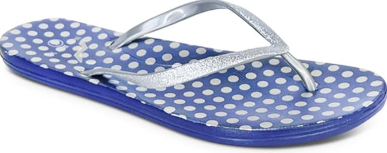 NORTY Womens Eva Flip Flop Sandal Stripes, Navy Silver Dot (22016C)