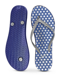 NORTY Womens Eva Flip Flop Sandal Stripes, Navy Silver Dot (22016C)