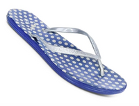 NORTY Womens Eva Flip Flop Sandal Stripes, Navy Silver Dot (22016C)