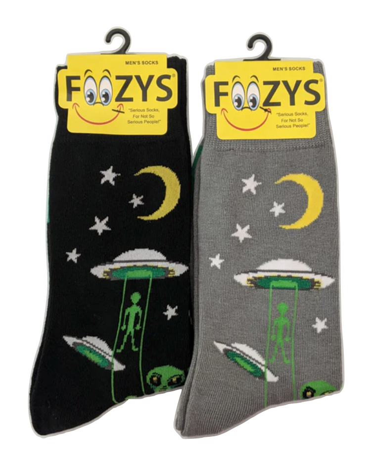 Foozys Mens' Crew Socks Men's Novelty - Aliens Socks