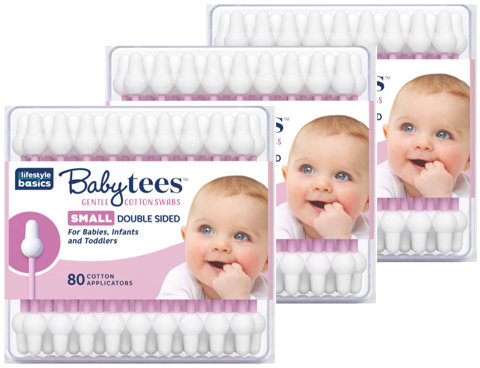 Stylist Secrets Baby Tees Small, 80 Cotton Applicators (3-Pack)