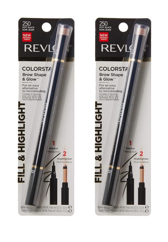 REVLON ColorStay Brow Shape and Glow, 250 Soft Black (2-Pack)