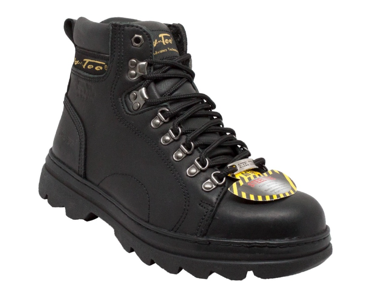 AdTec Men's Hiker Work Boots - Steel Toe - Black - 1980