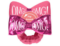 Double Dare (OMG)! Reversible Mega Hairband (Hot Pink Plush / Hot Pink Platinum)
