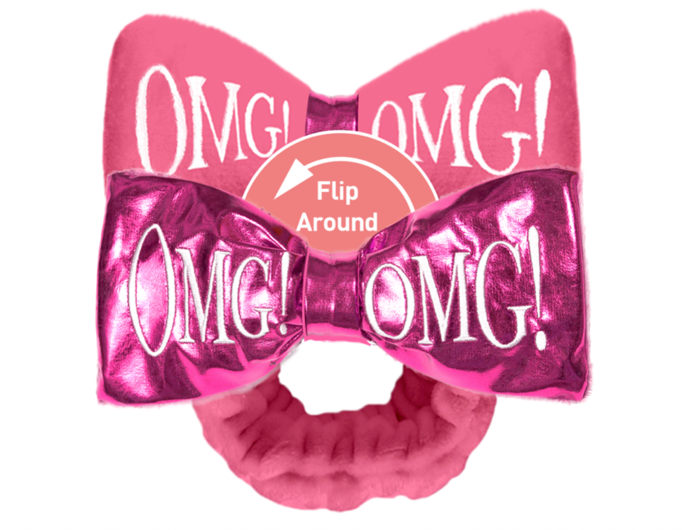 Double Dare (OMG)! Reversible Mega Hairband (Hot Pink Plush / Hot Pink Platinum)
