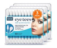Stylist Secrets® Eye Tees Cotton Swabs tips (80 Count) (3-PACK)