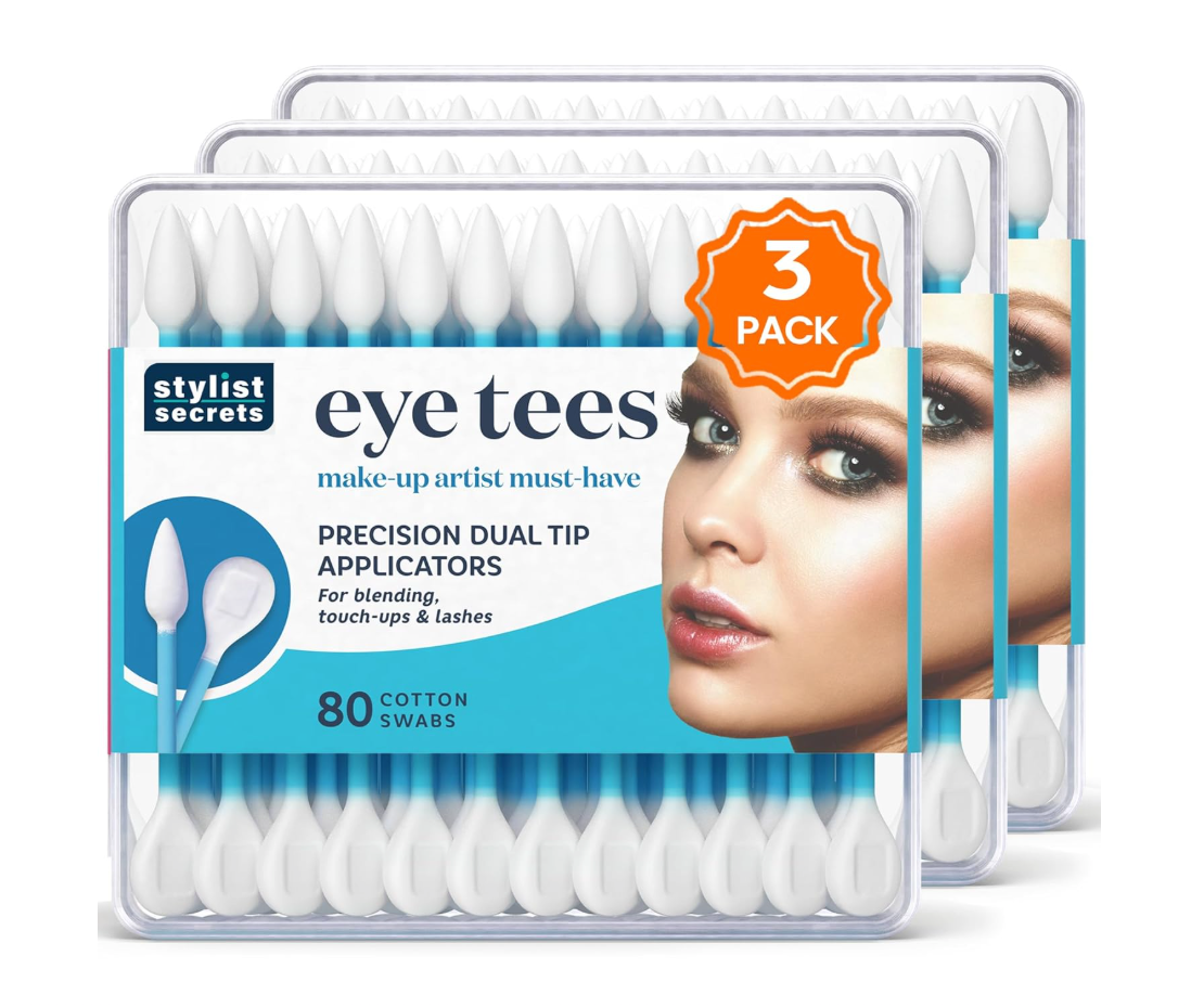 Stylist Secrets® Eye Tees Cotton Swabs tips (80 Count) (3-PACK)
