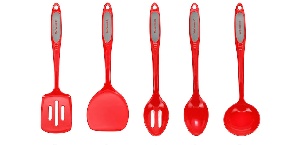 McCormick Solid Turner Spatula Cooking Utensil – Red Melamine (1-Pack)