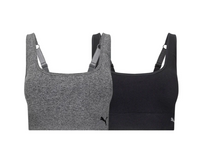 PUMA Ladies' Seamless Sports Bra - (Black) (2-Pair)