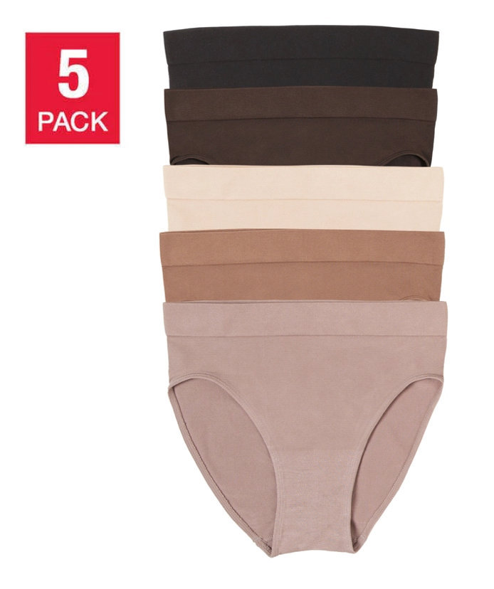 Felina Body Smooth Hi Cut Seamless Brief - Cocoa Beans (5-pack)