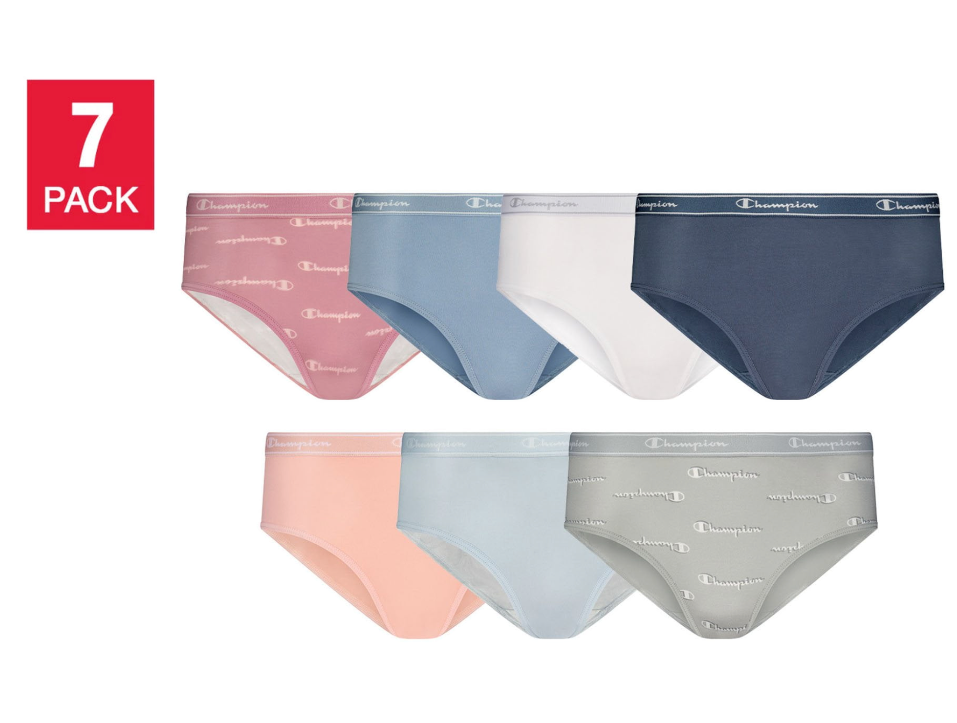 Champion Girls - Stretch Soft Brief, Lilas Print Pack (7-Pack)