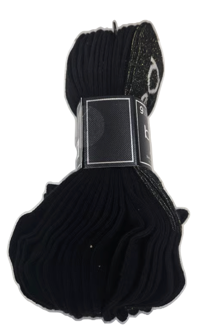 Bebe Logo Socks Black patterns & Colors, Size (4 -10) (9 Pairs)