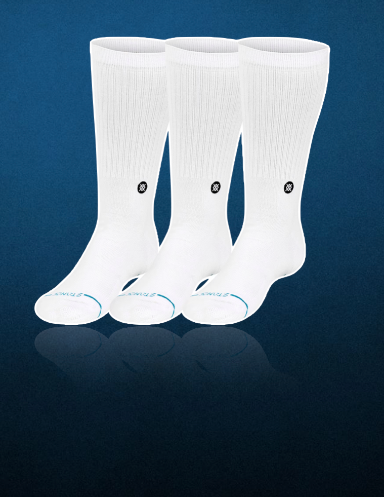 Stance Icon Men's - Crew Sock, White (3-Pack)