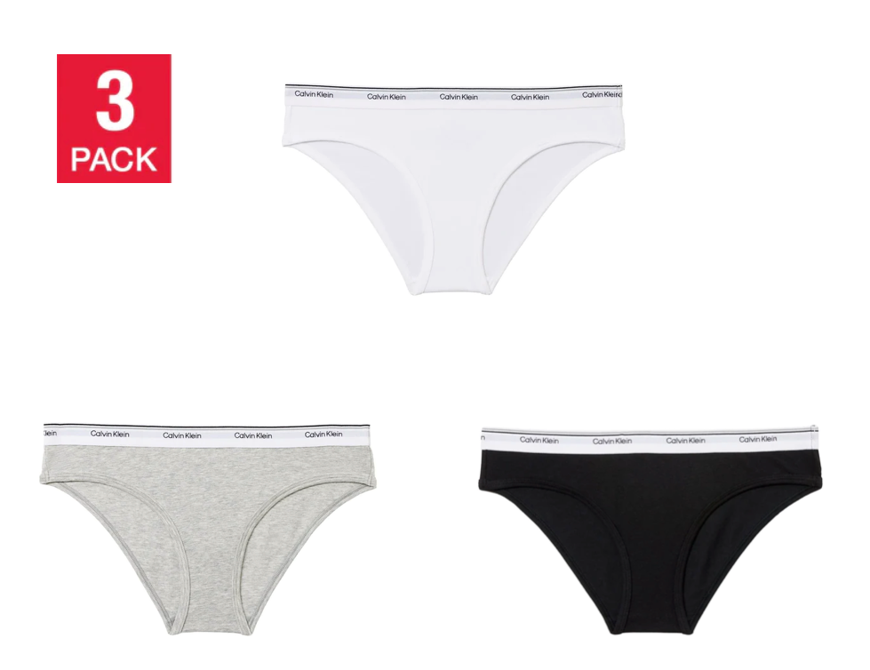 Calvin Klein Women’s Bikini, Assorted (3-Pack)
