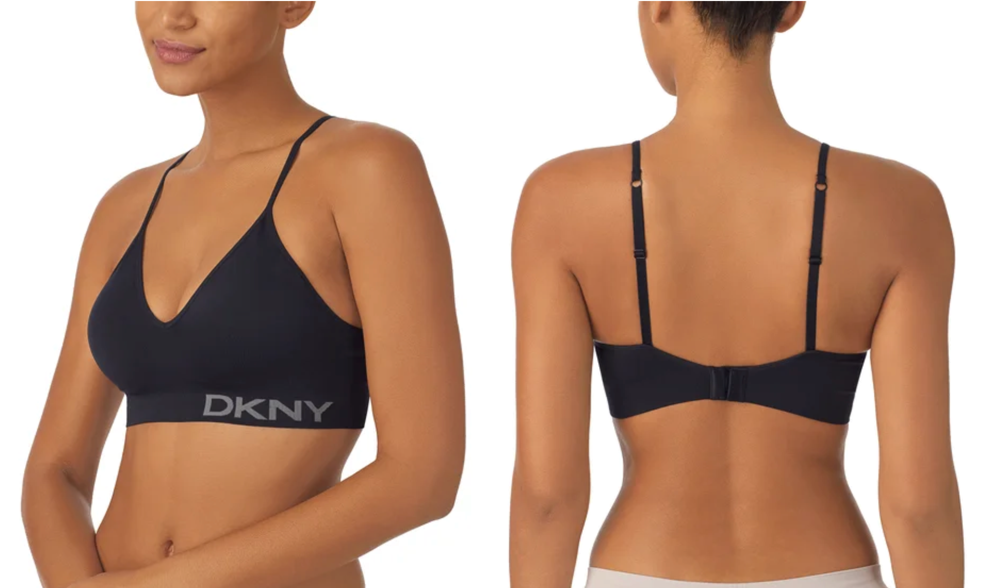 DKNY Women's Seamless Bra, Black  (2-Pack)