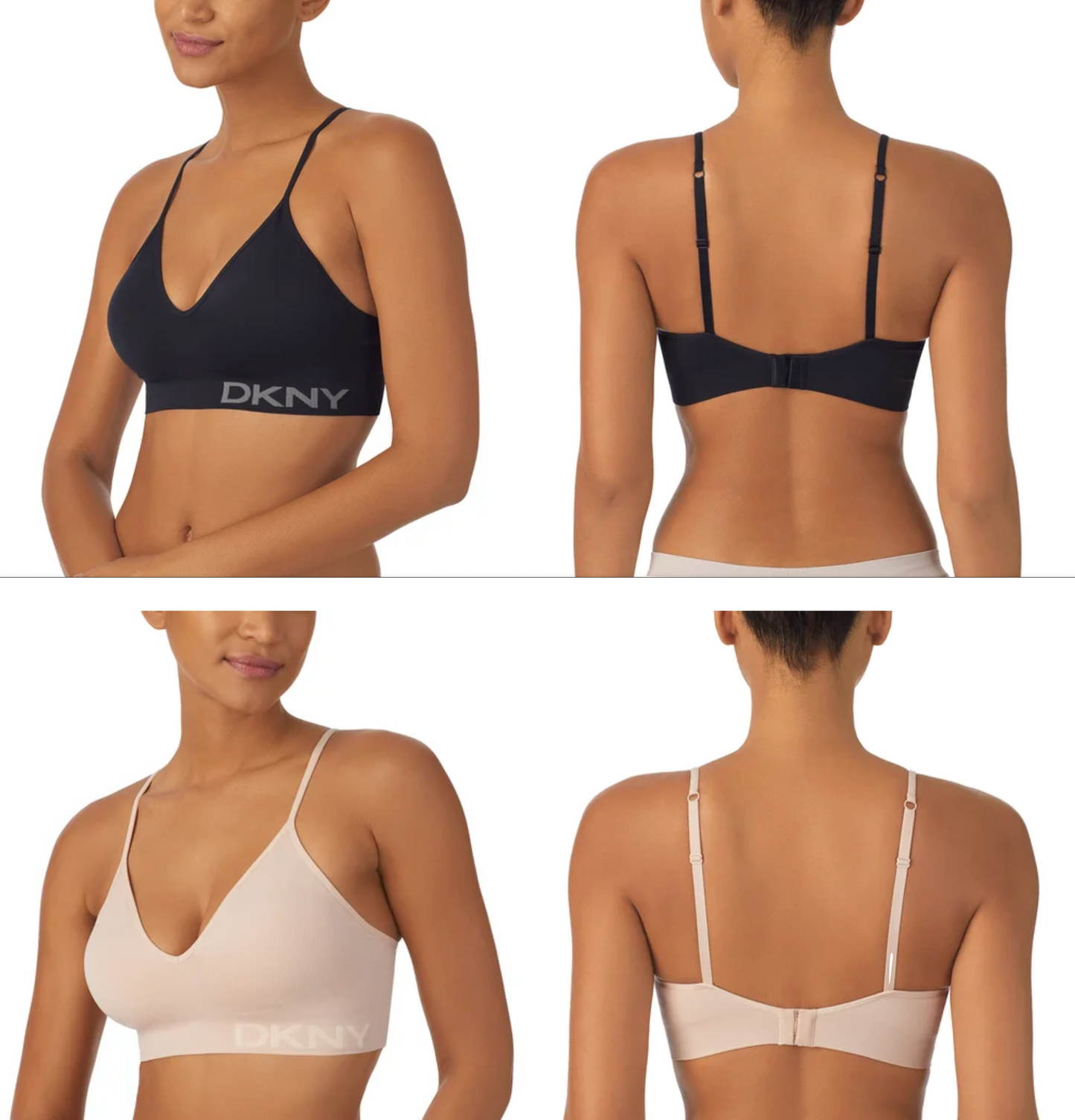 DKNY Women's Seamless Bra, Black  (2-Pack)