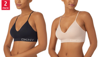 DKNY Women's Seamless Bra, Black  (2-Pack)