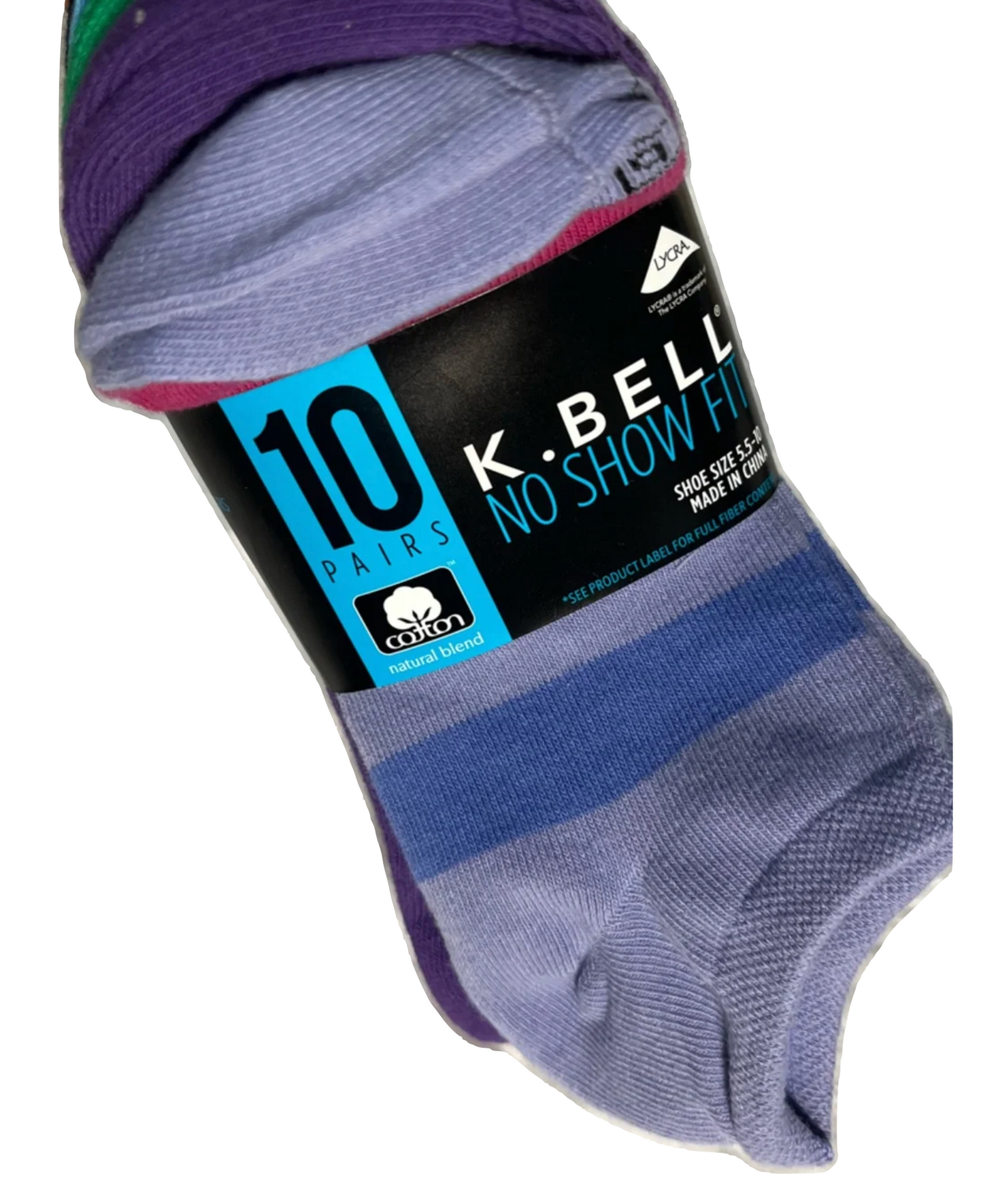 K.Bell Ladies No Show Sock - Assorted Colors (20-Pair)