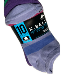 K.Bell Ladies No Show Sock - Assorted Colors (20-Pair)