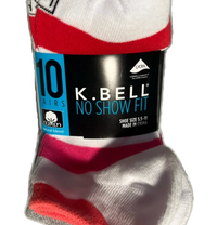 K.Bell Ladies No Show Sock - Assorted Colors (20-Pair)