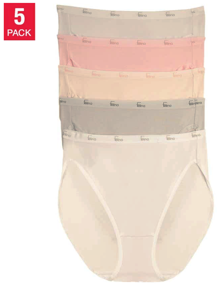 Felina | Signature Cotton Hi-Cut 5-Pack - Glacier Pink # 547 (5-Pack)