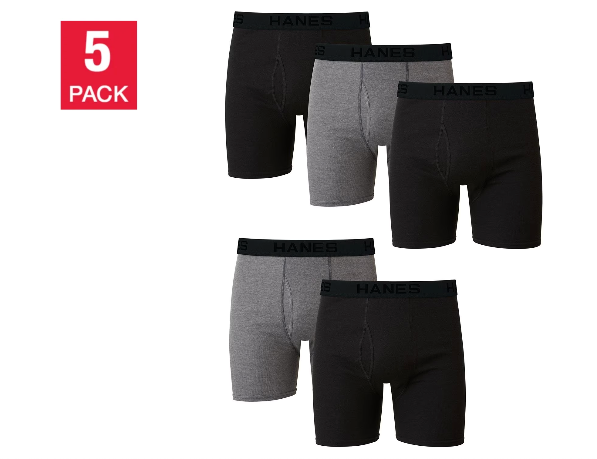 Hanes Men's Best Boxer Brief, assorted colors (5-Pack)