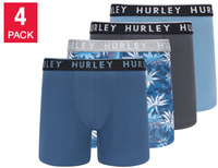 Hurley Men's Boxer Brief, Assorted Colors (4-Pack)