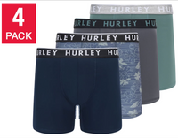 Hurley Men's Boxer Brief, Assorted Colors (4-Pack)