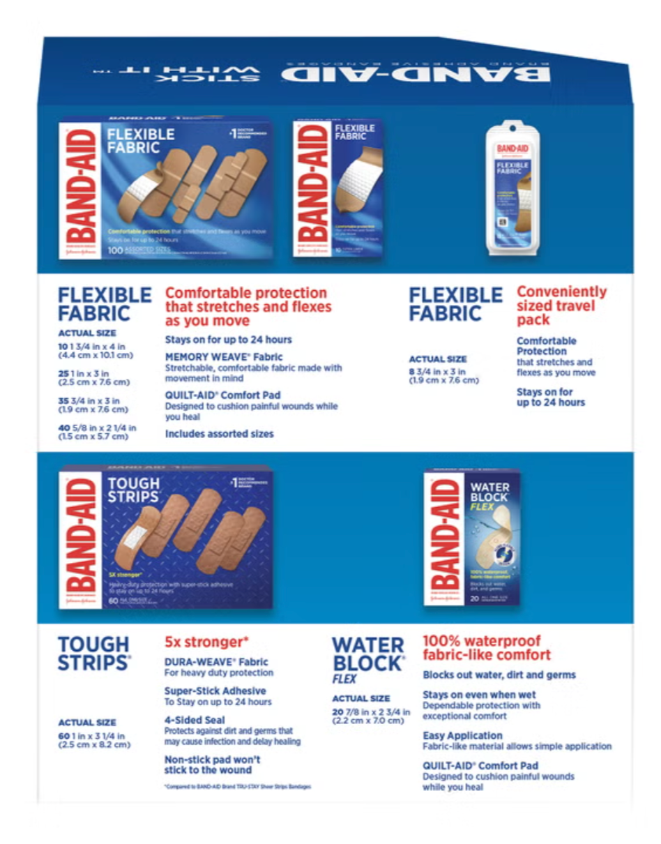 Band-Aid Adhesive Bandages, Assorted (198-Count)