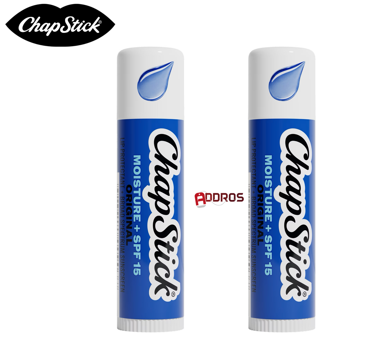 ChapStick Moisturizer Original Lip Balm Tube, SPF 15, 0.15 oz (2-Pack)