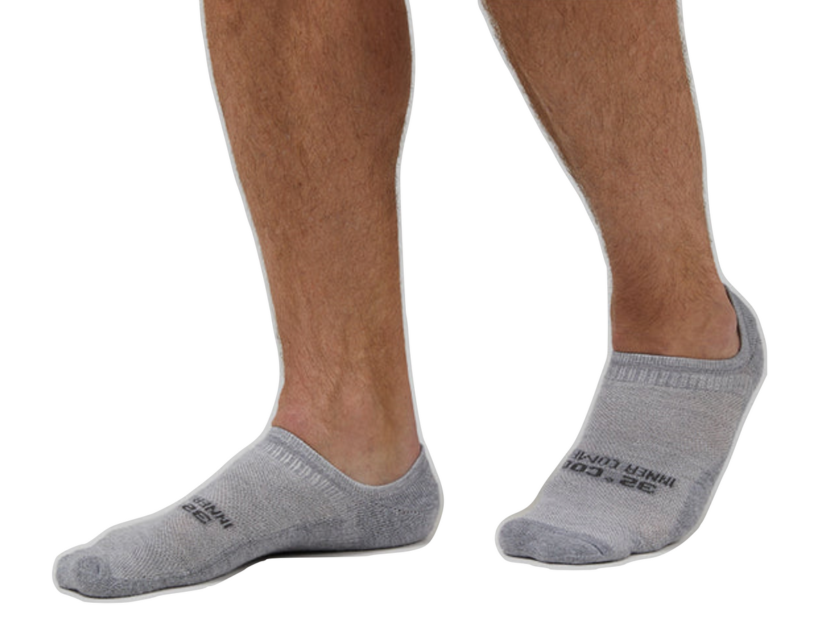 32 Degrees Men's Cool Comfort Socks, No Show, Grey/Black/Navy (6-Pack)